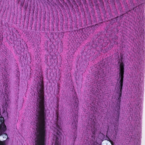 Anthropologie Wool Blend Cowl Neck Purple Sweater Size M - Picture 4 of 8